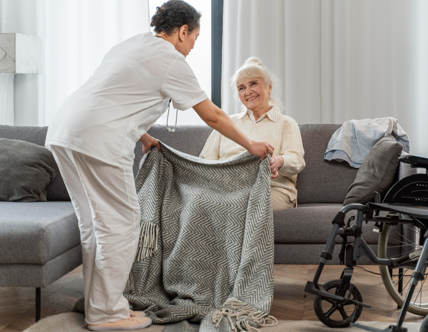Elderly Lady Receiving Care